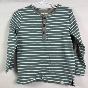 Me & Henry Green Striped Long Sleeve Kids Shirt Size 2/3Y